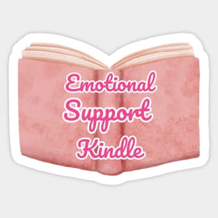 Emotional Support Kindle Pink - Text On Open Book Sticker